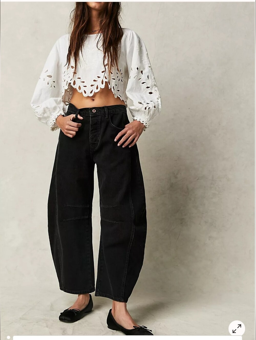 We The Free Black Wide Ankle Jeans